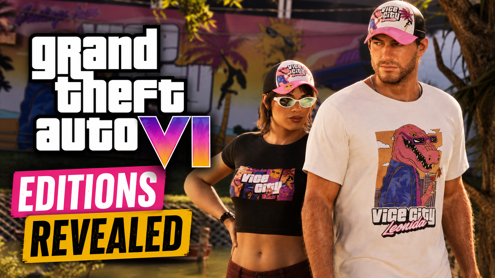 GTA 6 editions promotional image showing the game branding and release package details.