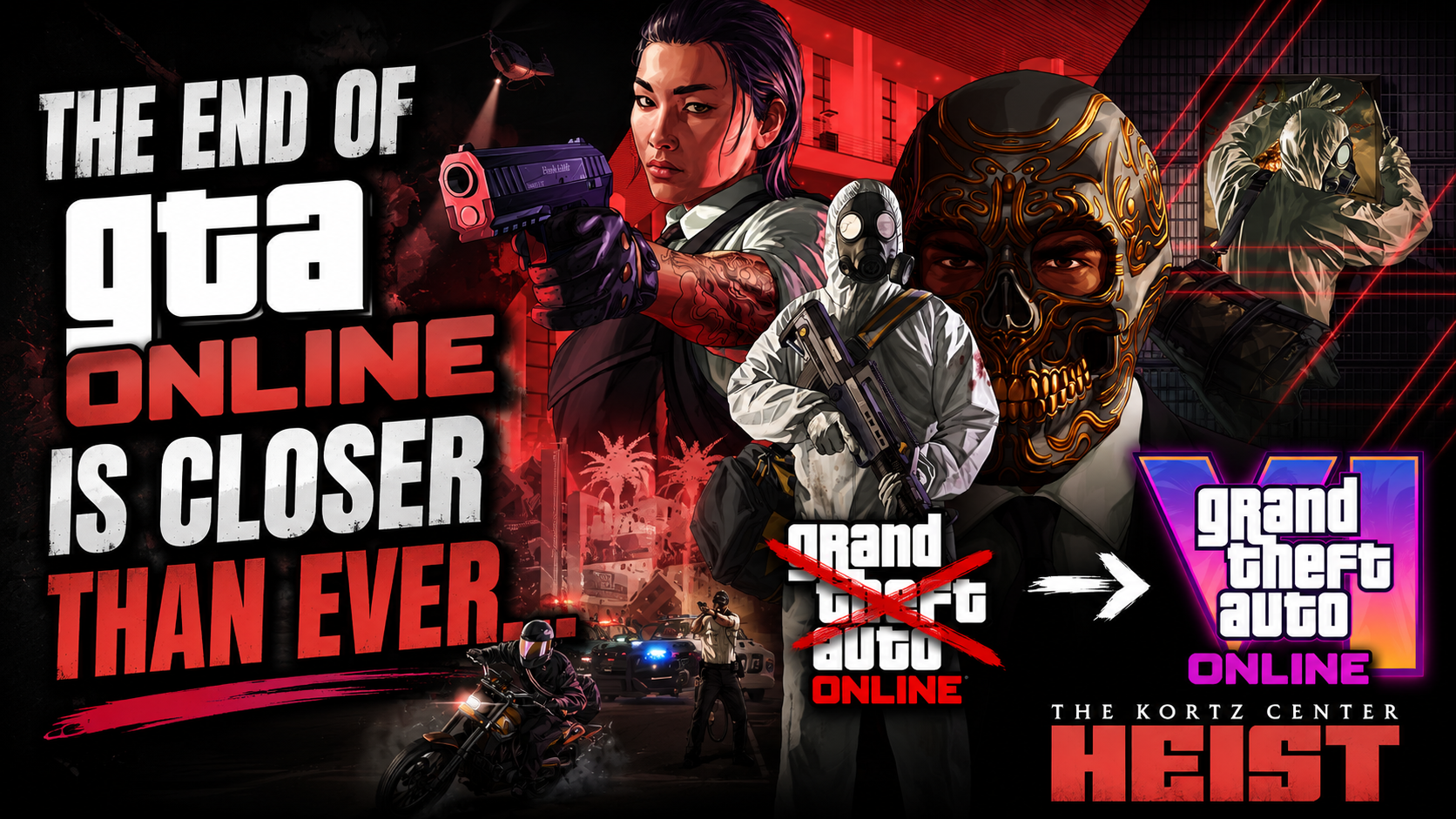 Thumbnail artwork for the Kortz Center Heist update, used here to frame the idea that GTA Online may be entering its final major era before GTA 6.